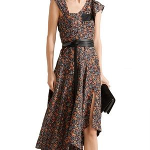 Isabel Marant Rocky Asymmetric Printed Silk Dress